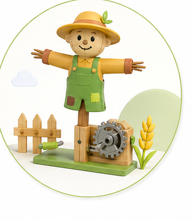 Happy Farm Fresh Fields scarecrow