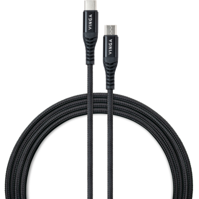Кабель для передачі даних Vinga USB-C — USB-C, 1 м, 60 Вт, нейлон (VCDCCCM331)