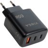 Настінний зарядний пристрій Vinga GaN 65 Вт з PD та QC (2C1A) (VCPCHCCA65B)