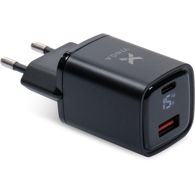 u0936935_big-2.jpg Зарядний пристрій Vinga з підтримкою USB-C PD 30 Вт та USB-A QC 30 Вт для монітора, максимальна потужність 33 Вт (VCR30ACDB)